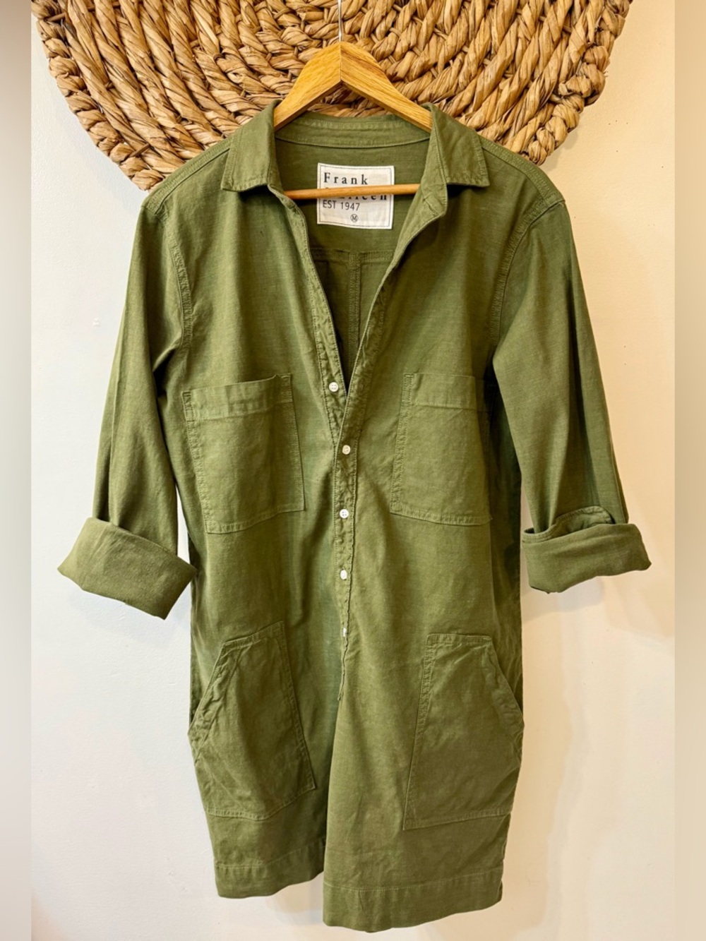 Frank & Eileen Southern Ireland Linen Blend Utility Shirt Dress Size Medium - Picture 9 of 12